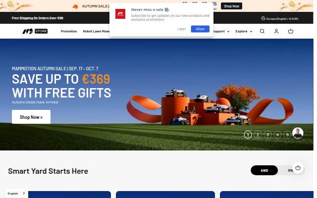 MAMMOTION Europe storefront