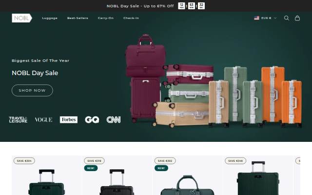 Startseite von Nobl Travel EU
