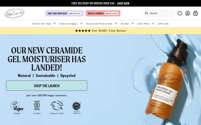 UpCircle Beauty Europe storefront