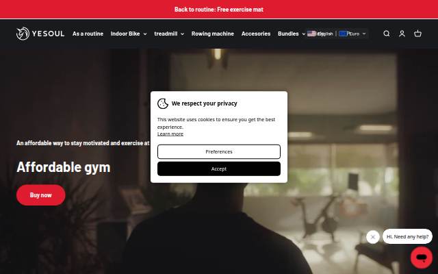 Yesoul Fitness Europe storefront