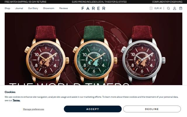 Vitrine de Farer EUR