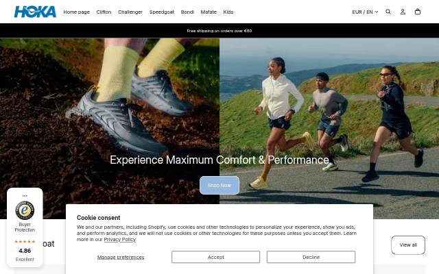 HOKA storefront