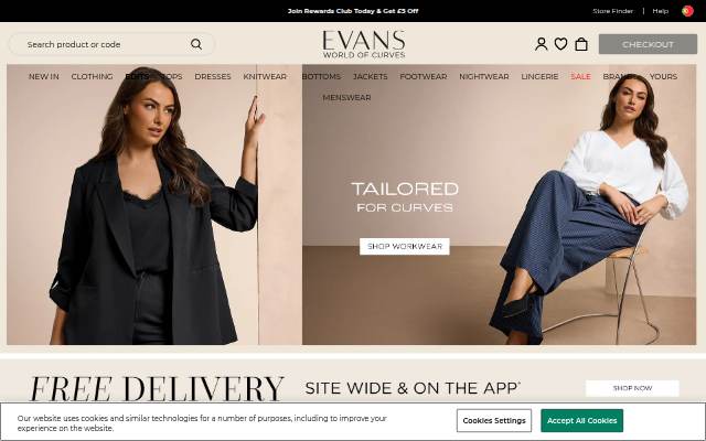 evans.co.uk storefront
