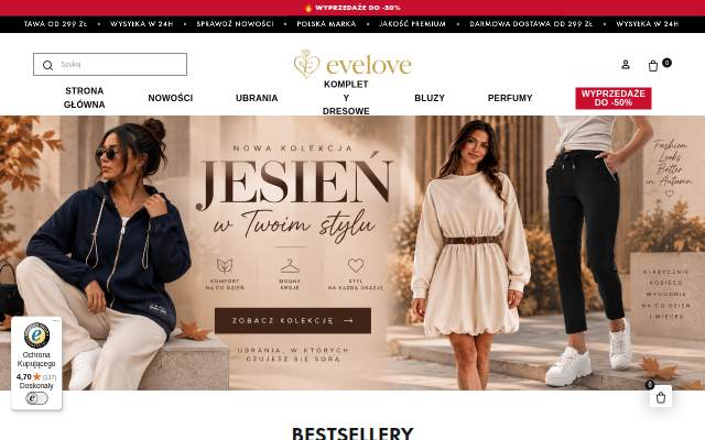 evelove – Moda damska, bluzki damskie, sukienki damskie storefront