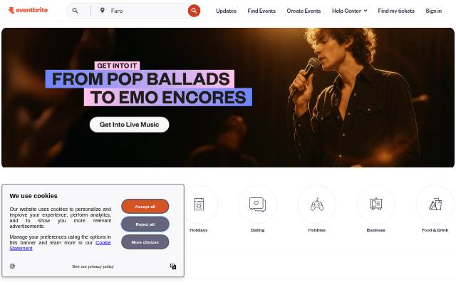 Eventbrite storefront
