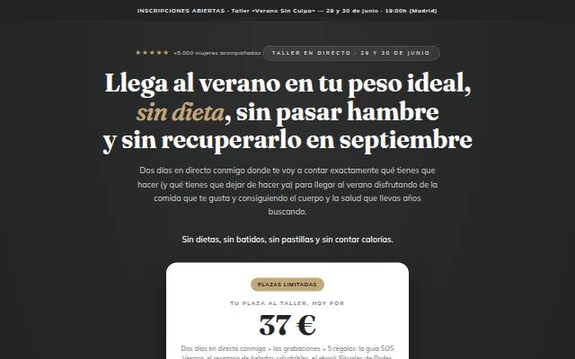Taller «Verano Sin Culpa» · 29 y 30 de junio storefront