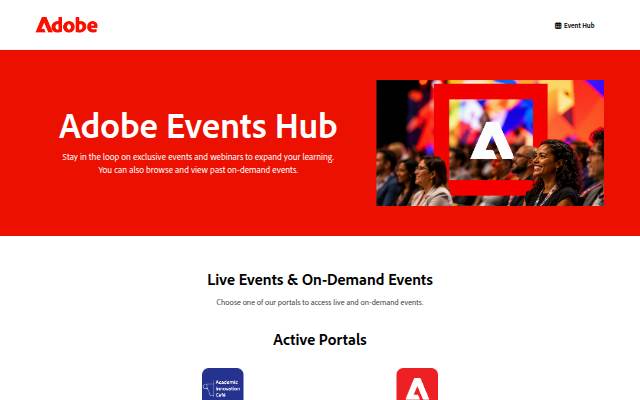 Startseite von Adobe Education Events