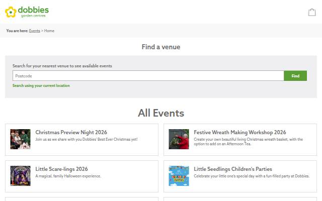 Startseite von Events