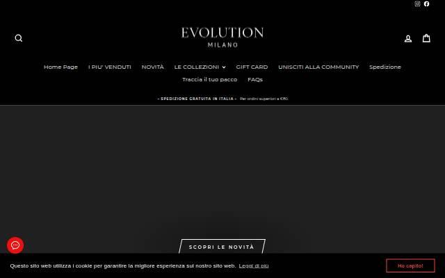 Evolution Milano storefront