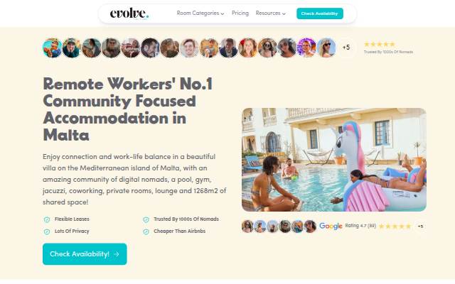 Evolve Coliving storefront