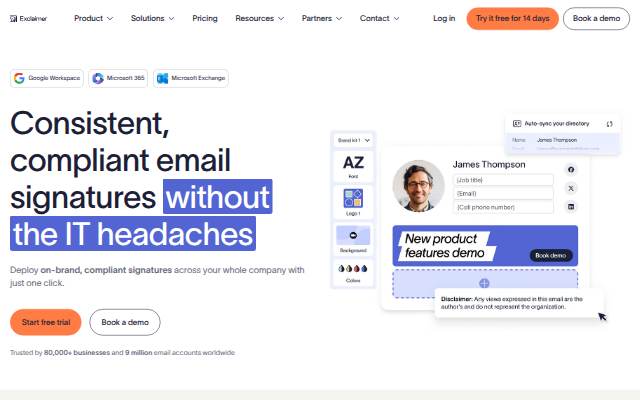 Exclaimer - Email Signature Manager for Microsoft 365, Google Workspace and Exchange storefront
