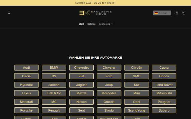 Exclusive Keys Germany storefront