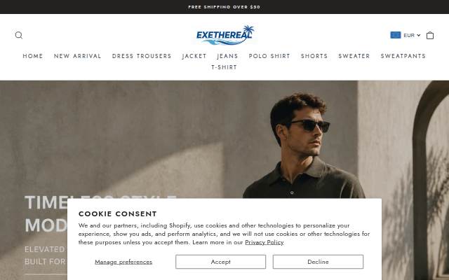 Exethereal storefront