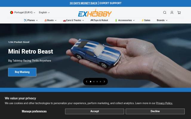 Startseite von EXHOBBY LIMITED