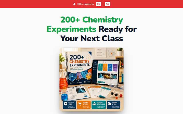 Escaparate de 200+ Chemistry Experiments Ready for Your Next Class