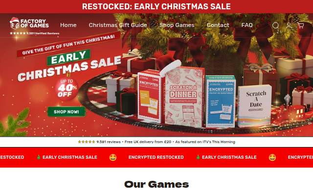 Startseite von FactoryOfGames.co.uk