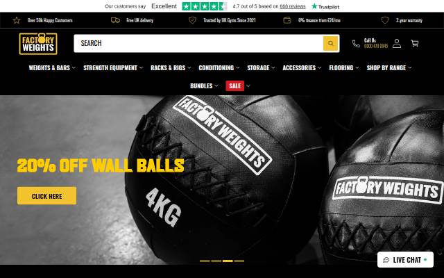Startseite von FactoryWeights.co.uk