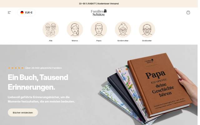 Startseite von Familien Schätze