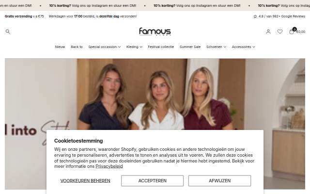 Famous Online Store storefront