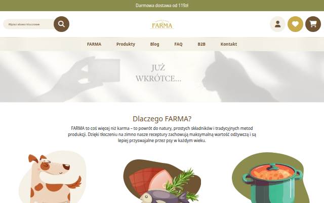 Farma – karma tłoczona na zimno storefront