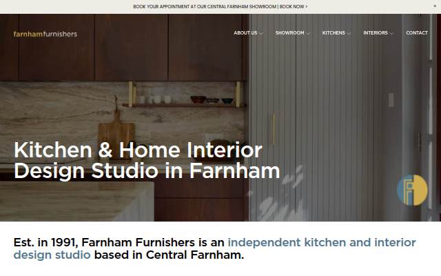 Kitchen &amp; Home Interior Designers, Farnham Furnishers, Surrey storefront