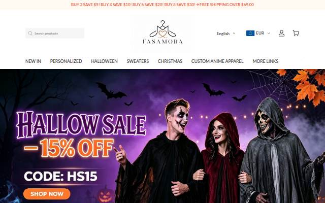 Fasamora storefront