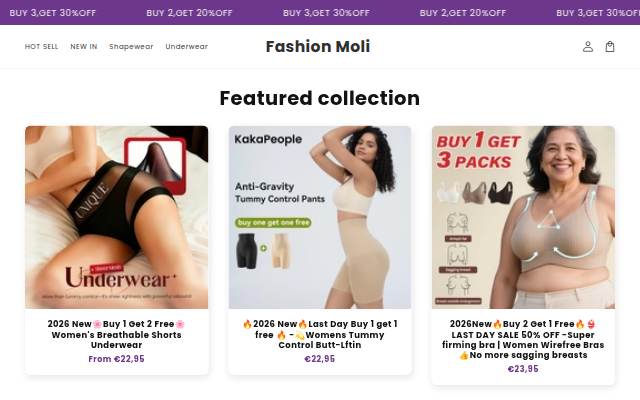 Fashion Moli storefront