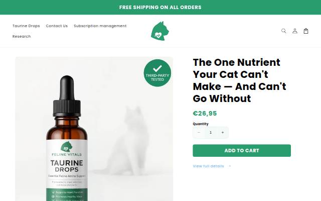 Feline Vitals storefront