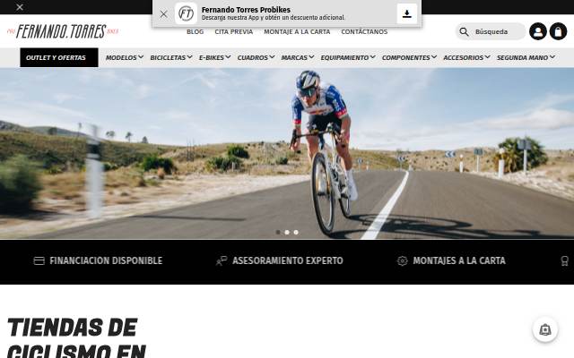 Tiendas de Ciclismo en Extremadura y Andalucía storefront