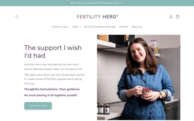 Fertility Hero storefront