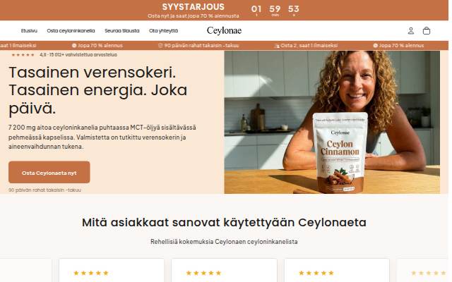 Escaparate de Ceylonae Suomi