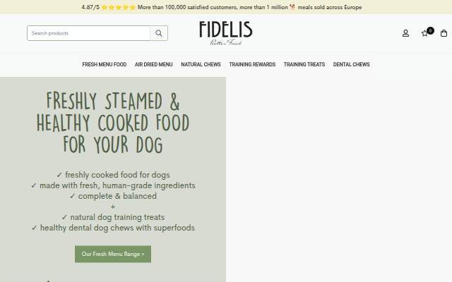 Montra da Fidelis Dog – Fresh Food &amp; Natural Treats