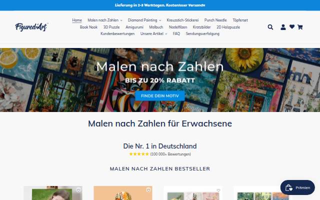 Malen nach Zahlen für Erwachsene storefront