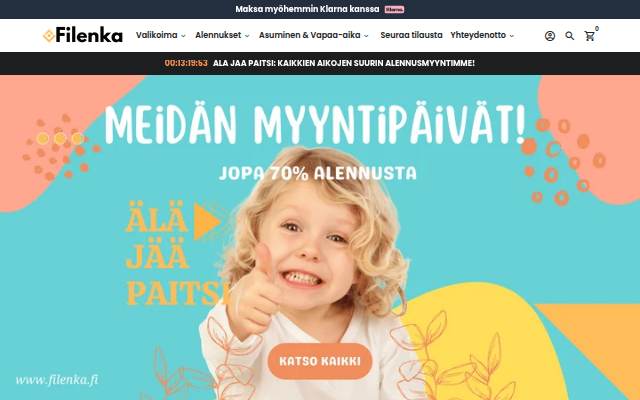 Filenka.fi - kaikki hymyn vuoksi storefront