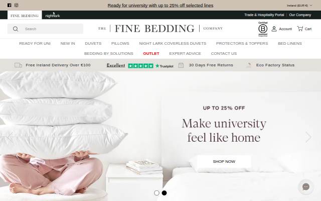 The Fine Bedding Company storefront