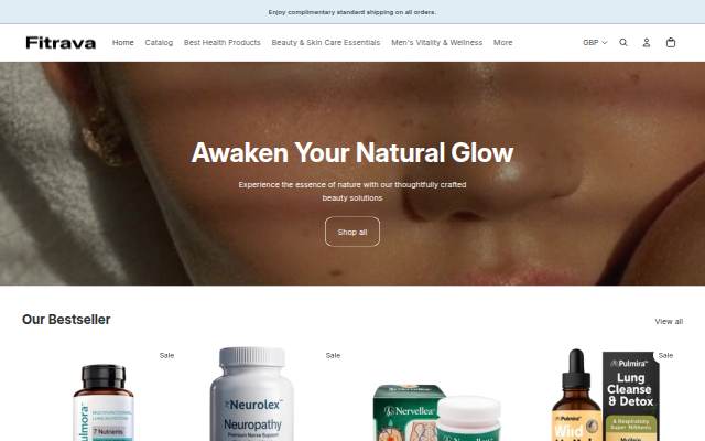 Fitrava UK storefront