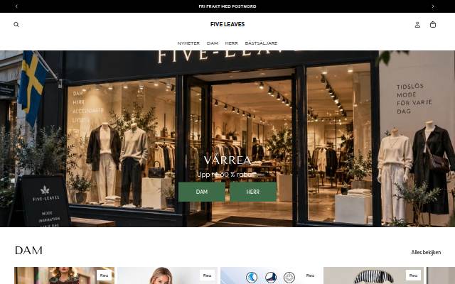 Startseite von FIVE LEAVES