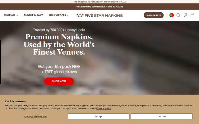 Five Star Napkins storefront