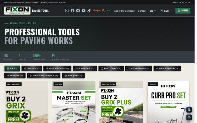 Paving tools storefront