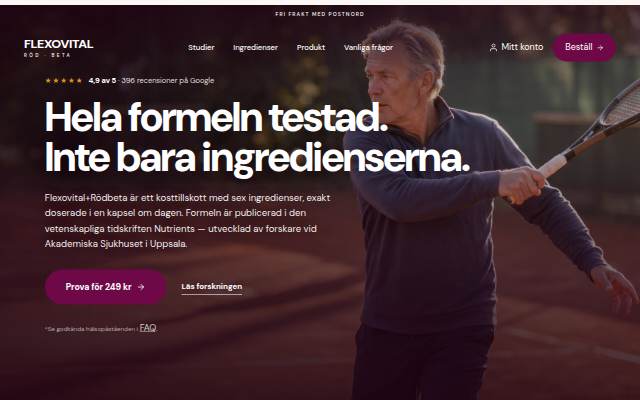 Startseite von Flexovital