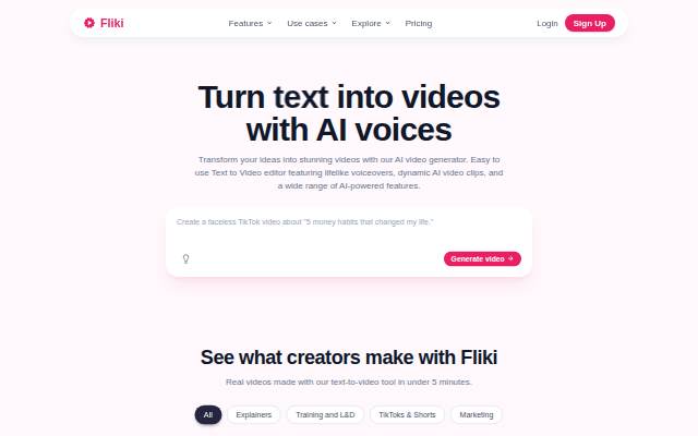 Fliki storefront