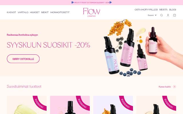 Flow Cosmetics storefront