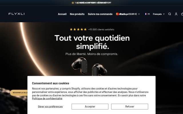 Flyxli storefront