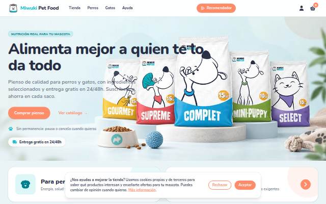 Montra da Nutrición real para tu mascota