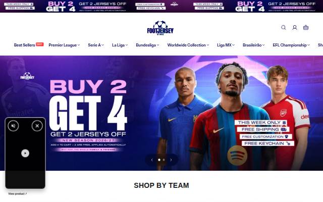 Montra da Footjersey Soccer Store