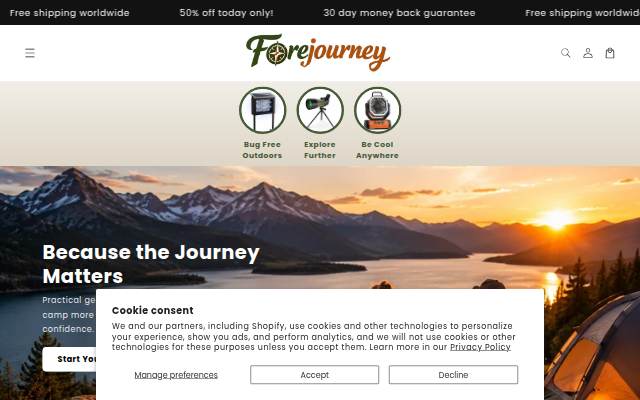 Forejourney storefront