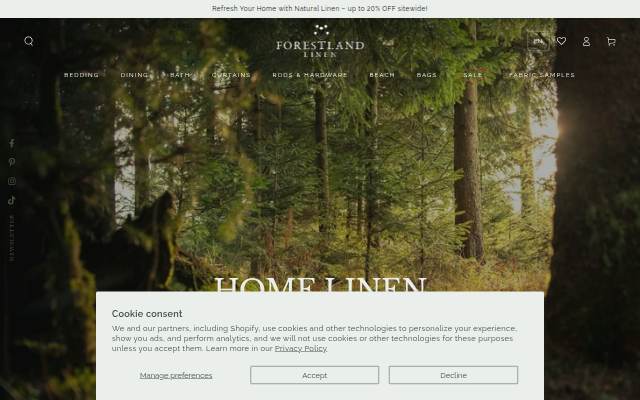 Escaparate de ForestlandLinen