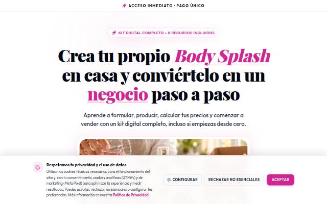 Fórmula Body Splash: crea y vende desde casa storefront