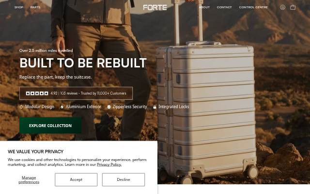 Startseite von FORTE TRVL