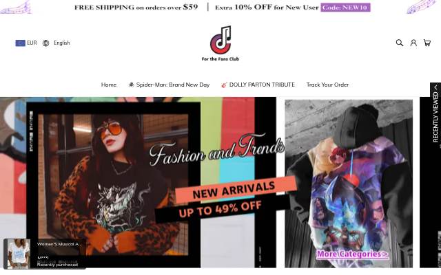 Forthefansclub storefront